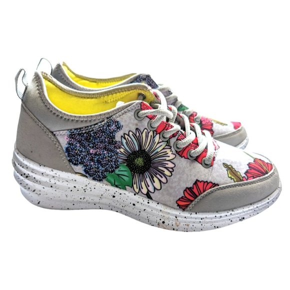 Trien Shoes - Trien shoes Floral Print on Gray  US Sz 7 EU Sz38  Wedge Sneakers